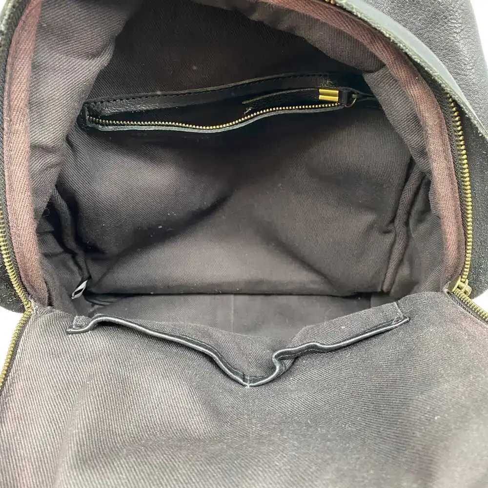 Madewell Black Leather Backpack | OS Regular | Classic Everyday Style